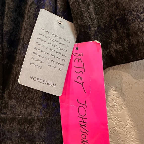 Betsey Johnson Black and Blue Checkered Midi Dress - Picture 3 of 4